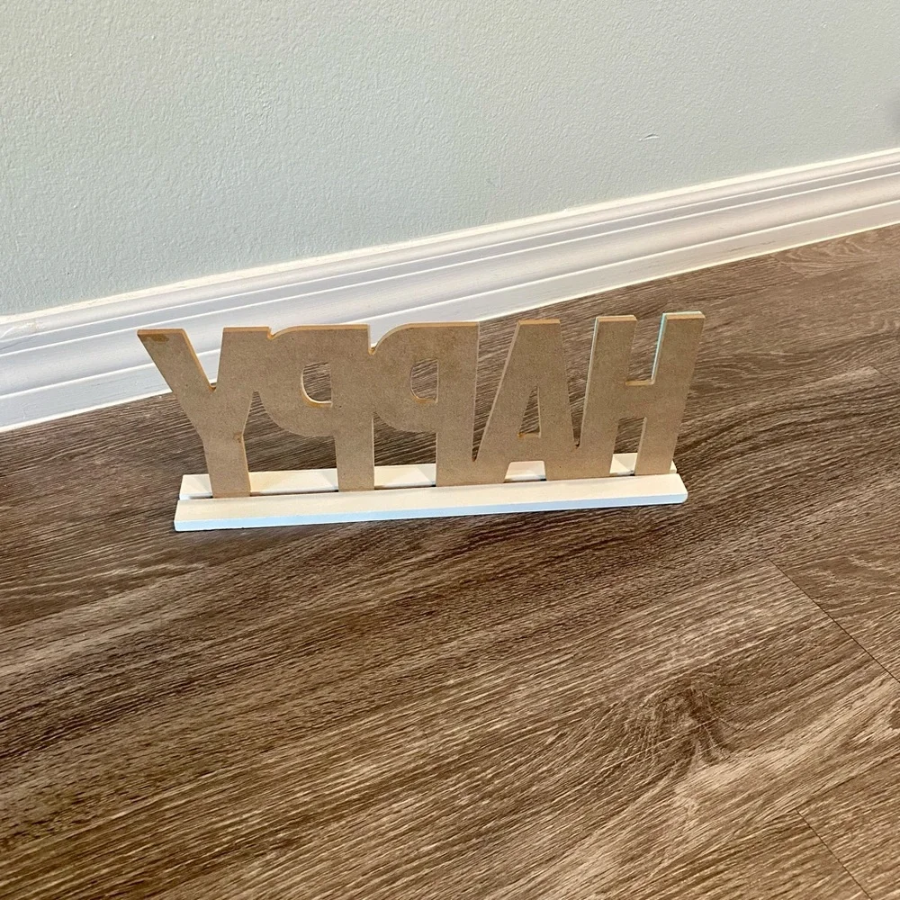 Happy Easter Wooden Sign w/felt pastel felt design - Picture 7 of 7